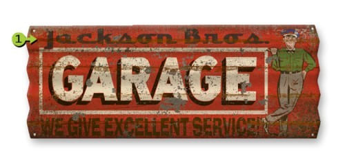 Personalized Garage Corrugated Metal Sign