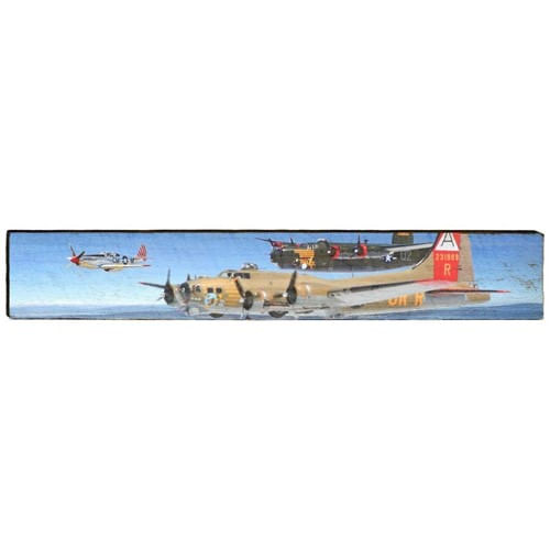 WWII Planes Large Wood Plank Sign