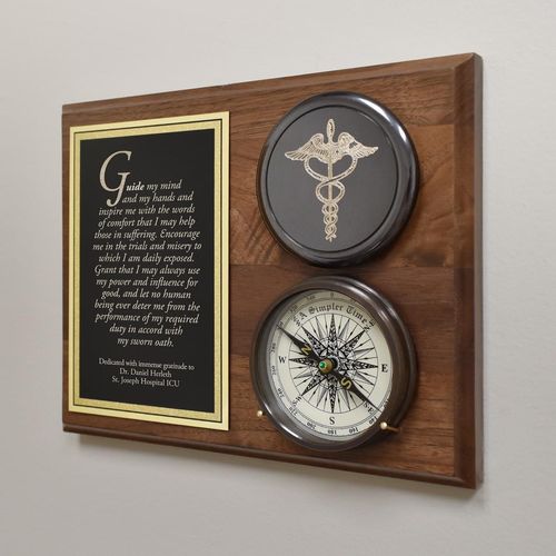 Healthcare Compass On Plaque