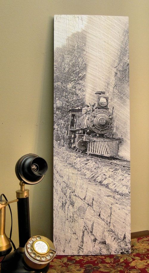 inOn the Edgein Vintage Locomotive Wood Sign