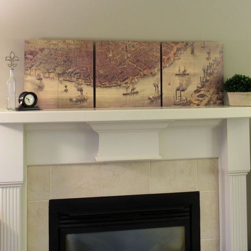 Vintage New Orleans Map Triptych