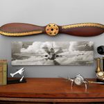 P-51-Mustang-Fighter-Out-of-The-Clouds-Wood-Sign-14700
