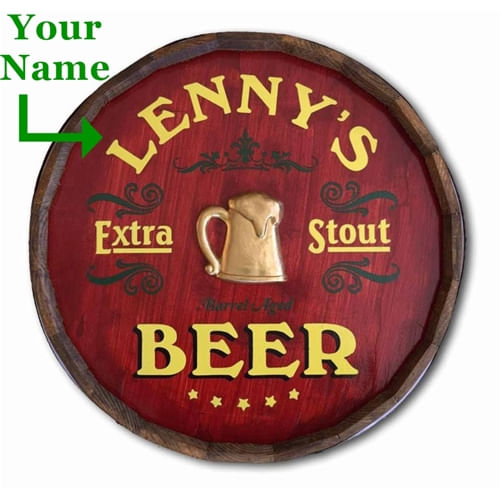 Extra Stout Beer Personalized Barrel Sign