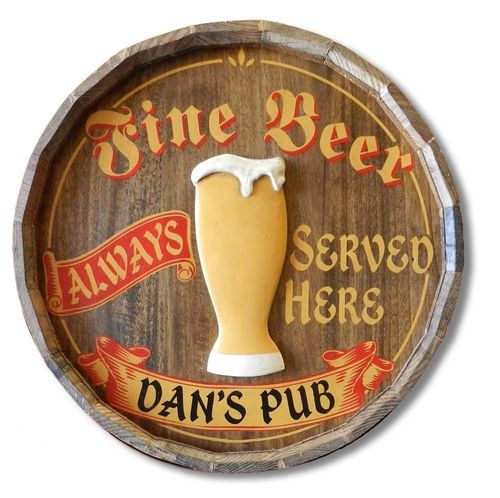 Fine Beer Personalized Barrel Sign