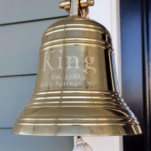 Pre-Order !  10 Inch Ridged Polished Brass Bell - 18 pounds