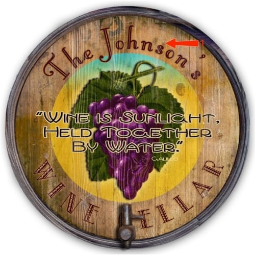 -Wine-Is-Sunlight--Wine-Cellar-Wood-Personalized-Barrel-End-Sign-4878-3
