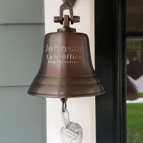 Pre-Order! 5 Inch Brass Engravable Wall Bell - Antiqued