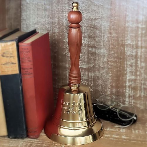 Large Brass Hand Bell - 11 Inch Tall - Polished