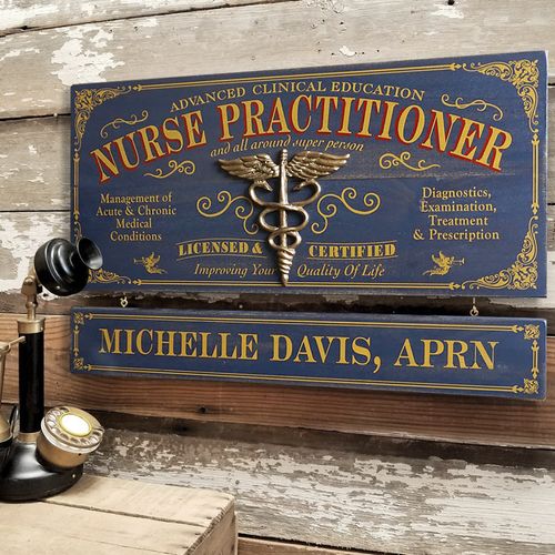 Nurse Practitioner Wood Sign with Optional Personalization