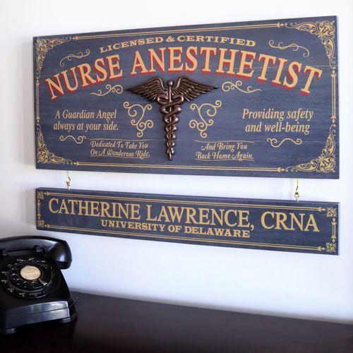 Nurse Anesthetist Wood Sign with Optional Personalization