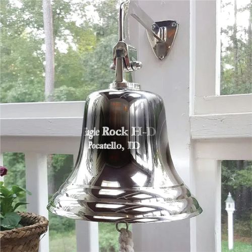 Pre-Order! 8 Inch Brass Engravable Ship/Wall Bell- Nickel