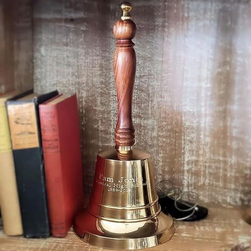 X-Large Polished Brass Hand Bell- 13 Inch Tall