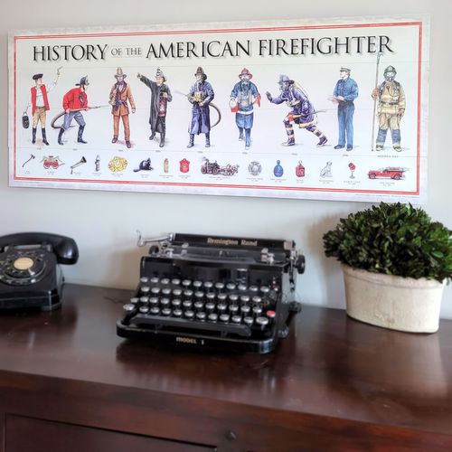 History Of The American Firefighter Wood Sign