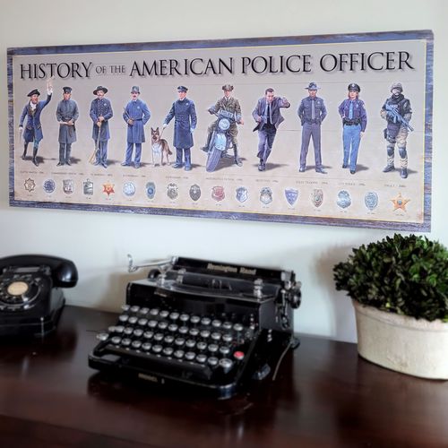 History Of The American Police Officer Wood Sign