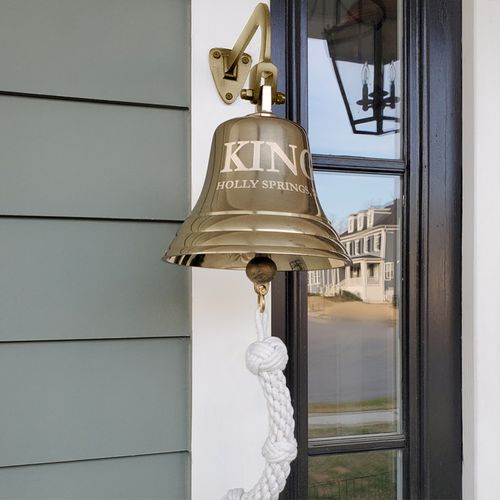 7 Inch Brass Engravable Wall Bell- Polished