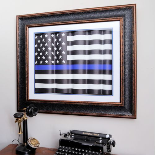 Thin Blue Line Framed Flag Shadowbox