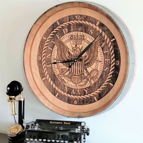Navy Barrel Clock