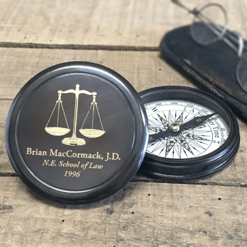 Scales of Justice Lawyers Brass Compass