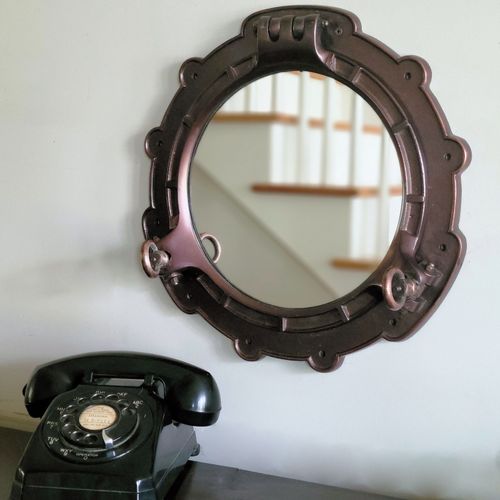 15 Inch Dark Copper Porthole Mirror