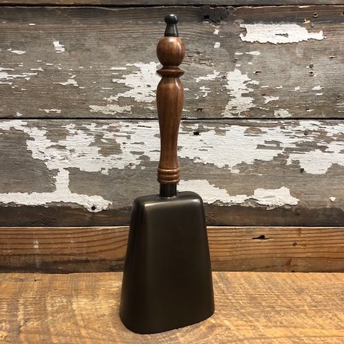 Antique Brass Cow Bell  with Wood Handle 'Second'