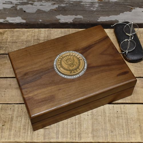 Personalized U.S. Navy Walnut Keepsake Box